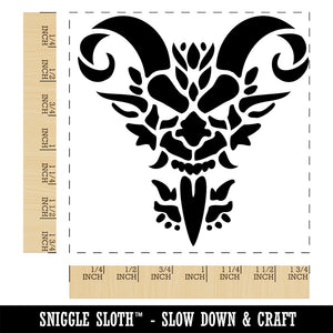 Krampus Face with Tongue Out Christmas Demon Devil Square Rubber Stamp for Stamping Crafting