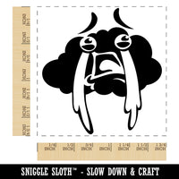 Sad Crying Rain Cloud Square Rubber Stamp for Stamping Crafting