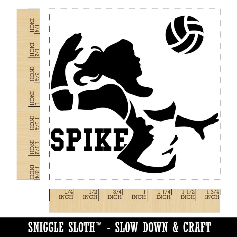Volleyball Woman Spike Sports Move Square Rubber Stamp for Stamping Crafting