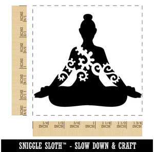 Yoga Pose Siddhasana Accomplished Sitting Square Rubber Stamp for Stamping Crafting