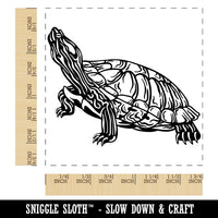 Red-Eared Slider Turtle Pet Reptile Square Rubber Stamp for Stamping Crafting