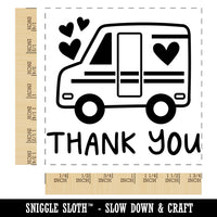 Thank You Mail Shipping Delivery Truck Square Rubber Stamp for Stamping Crafting