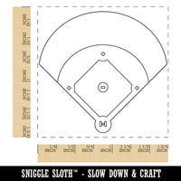 Baseball Softball Field Diamond Aerial View Square Rubber Stamp for Stamping Crafting