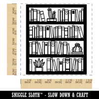 Bookcase of Books Square Rubber Stamp for Stamping Crafting