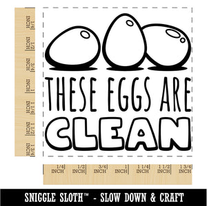 These Eggs are Clean Washed Chicken Duck Goose Quail Carton Square Rubber Stamp for Stamping Crafting