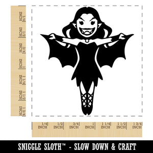 Cartoon Vampire Woman Halloween Square Rubber Stamp for Stamping Crafting