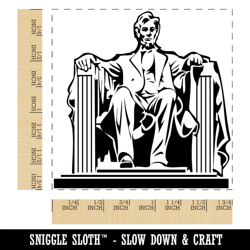 Lincoln Memorial United States of America Landmark Statue Square Rubber Stamp for Stamping Crafting