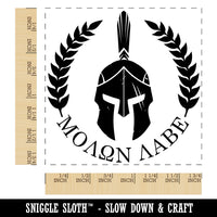 Molon Labe Spartan Helmet Come and Take It Square Rubber Stamp for Stamping Crafting