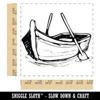 Sketchy Rowboat on the Water with Paddles Square Rubber Stamp for Stamping Crafting