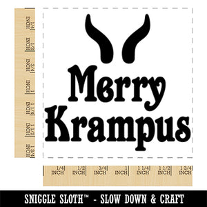 Merry Krampus Horns Christmas Square Rubber Stamp for Stamping Crafting