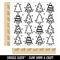 Christmas Trees Galore Pattern Square Rubber Stamp for Stamping Crafting