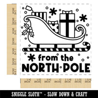 From the North Pole Santa Sleigh Christmas Presents Square Rubber Stamp for Stamping Crafting