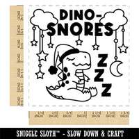 Sleeping Dino Snores Dinosaur Pun Square Rubber Stamp for Stamping Crafting