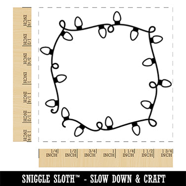 String of Christmas Lights Border Square Rubber Stamp for Stamping Crafting