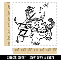 Ankylosaurus Musical Dinosaur Band Square Rubber Stamp for Stamping Crafting