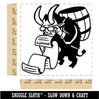 Krampus Checking Christmas Naughty List Square Rubber Stamp for Stamping Crafting