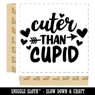 Cuter Than Cupid Valentine's Day Square Rubber Stamp for Stamping Crafting