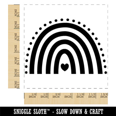 Valentine Heart Rainbow Valentine's Day Square Rubber Stamp for Stamping Crafting