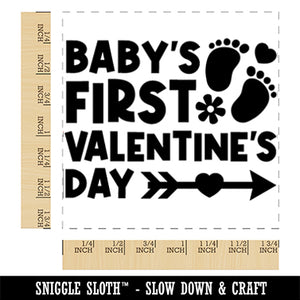 Baby's First Valentine's Day Square Rubber Stamp for Stamping Crafting