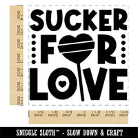 Sucker For Love Heart Lollipop Valentine's Day Square Rubber Stamp for Stamping Crafting