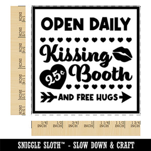 Valentine's Day Kissing Booth and Free Hugs Square Rubber Stamp for Stamping Crafting