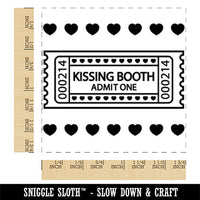 Valentine's Day Kissing Booth Raffle Ticket Square Rubber Stamp for Stamping Crafting