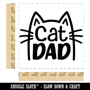 Cat Dad Square Rubber Stamp for Stamping Crafting