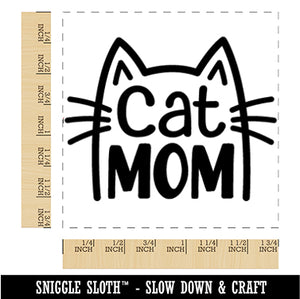 Cat Mom Square Rubber Stamp for Stamping Crafting