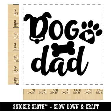 Dog Dad Paw Print Square Rubber Stamp for Stamping Crafting
