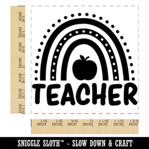 Teacher Rainbow Square Rubber Stamp for Stamping Crafting