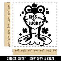 Frog Prince Kiss Me I'm Lucky Saint Patrick's Day Square Rubber Stamp for Stamping Crafting