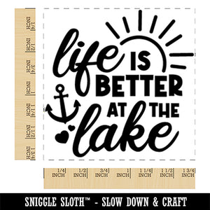 Life is Better at the Lake Square Rubber Stamp for Stamping Crafting