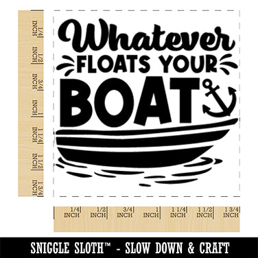Whatever Floats Your Boat Lake Life Pun Square Rubber Stamp for Stamping Crafting