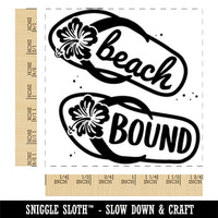 Beach Bound Sandals Flip Flops Hibiscus Square Rubber Stamp for Stamping Crafting