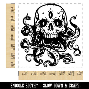 Cthulhu Skull with Octopus Tentacles Eldritch Horror Square Rubber Stamp for Stamping Crafting