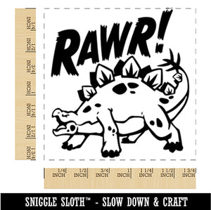 Stegosaurus Rawr Roar Dinosaur Square Rubber Stamp for Stamping Crafting