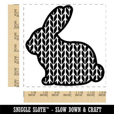 Bunny Side Profile Pattern Knit Easter Square Rubber Stamp for Stamping Crafting