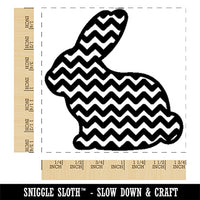 Bunny Side Profile Pattern ZigZag Lines Easter Square Rubber Stamp for Stamping Crafting