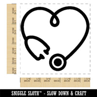 Heart Stethoscope Nurse Essential Worker Doctor Square Rubber Stamp for Stamping Crafting