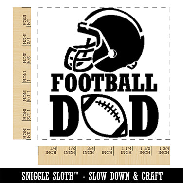 Football Dad Helmet Square Rubber Stamp for Stamping Crafting