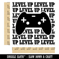 Level Up Game Controller Square Rubber Stamp for Stamping Crafting