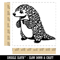 Cartoon Pangolin Endangered Species Standing Square Rubber Stamp for Stamping Crafting