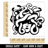 Medusa Gorgon Head with Twisting Snakes Square Rubber Stamp for Stamping Crafting