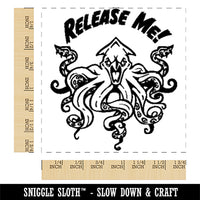 Release Me Kraken Squid Sea Monster Square Rubber Stamp for Stamping Crafting