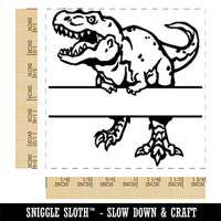 T-Rex Tyrannosaurus Rex Dinosaur Split Monogram Name Square Rubber Stamp for Stamping Crafting