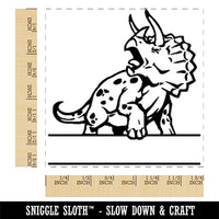 Triceratops Dinosaur Split Monogram Name Square Rubber Stamp for Stamping Crafting