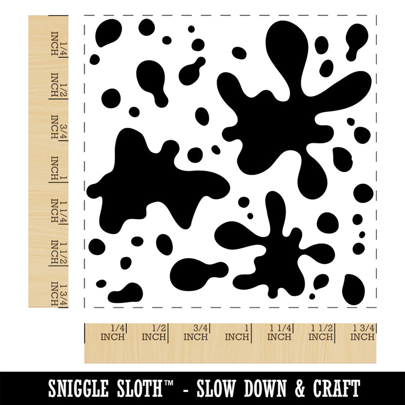 Paint Ink Splatter Square Rubber Stamp for Stamping Crafting