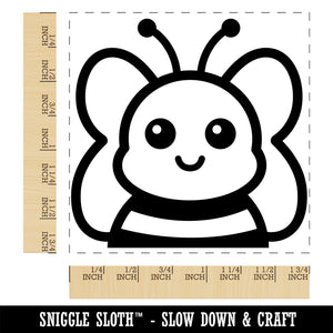 Peeking Bee Square Rubber Stamp for Stamping Crafting