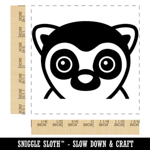 Peeking Lemur Square Rubber Stamp for Stamping Crafting