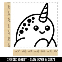 Peeking Narwhal Square Rubber Stamp for Stamping Crafting